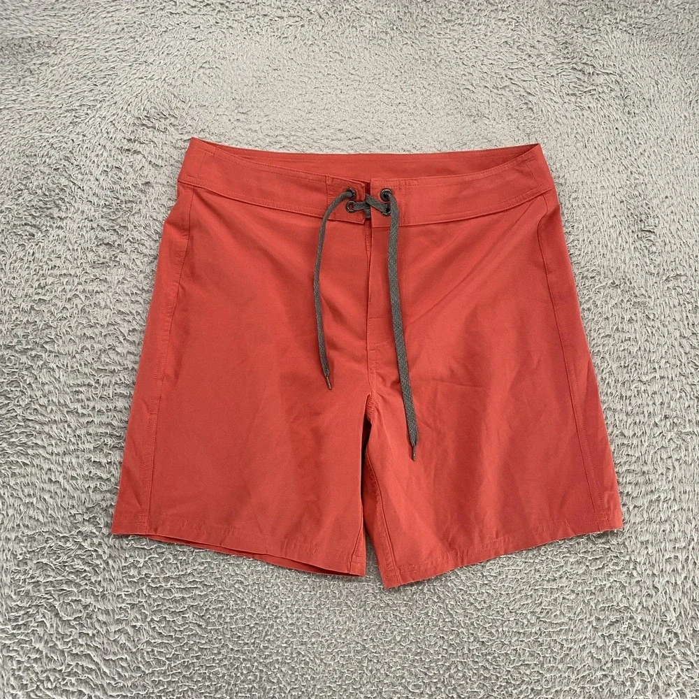 Prana Board Shorts Mens 30 Orange Quick Dry Stretch Swim Trunks Beach Vacation